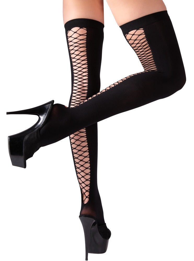 Cottelli Hold Up Stockings With Net Insert S/M - Loveangels