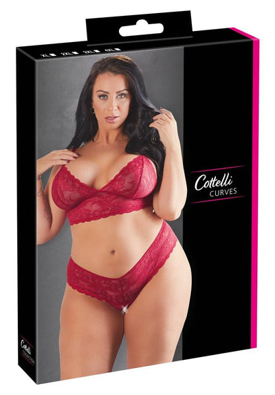 Cottelli Lace Bra And Brief Set Plus Size - Loveangels