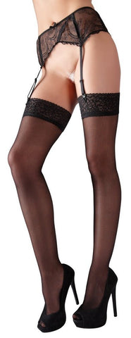 Cottelli Lace Top Suspender Stockings - Loveangels