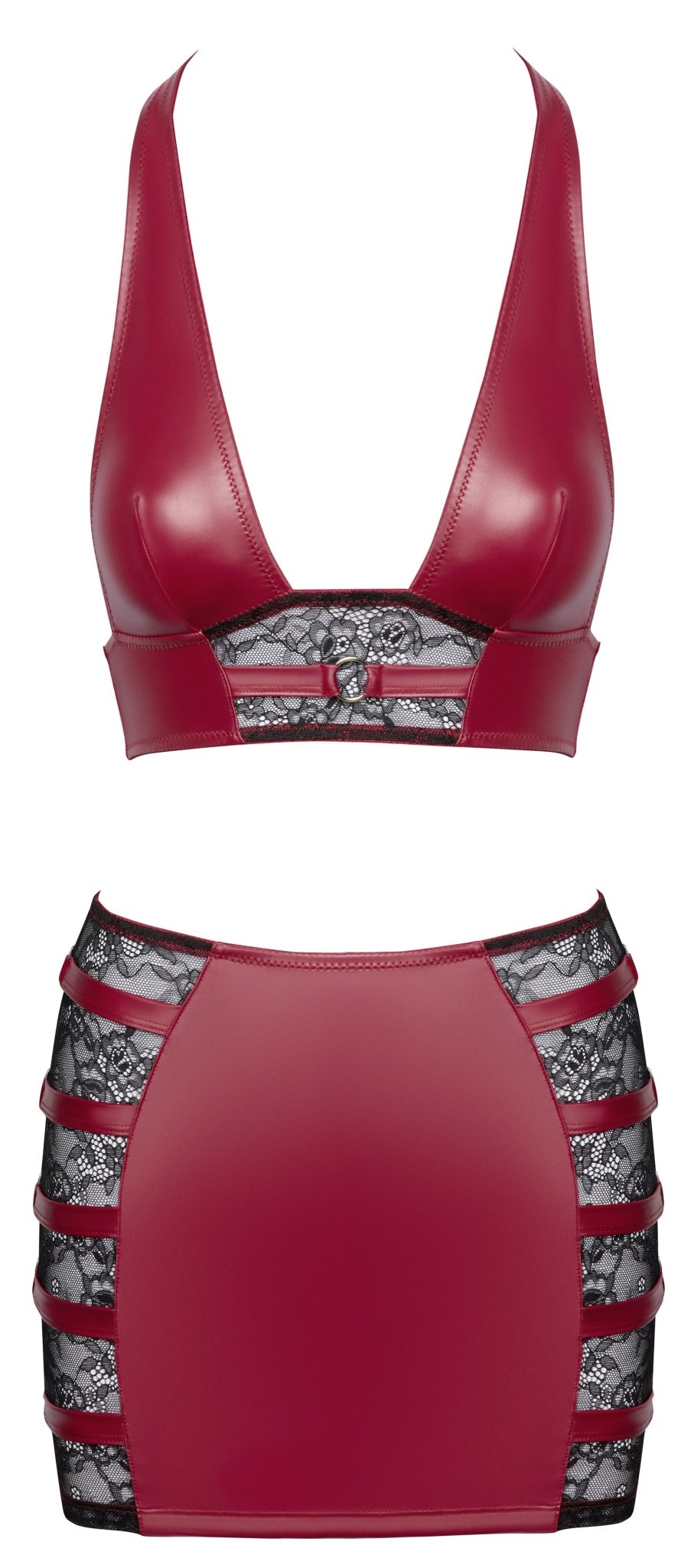 Cottelli Party 2pc Crop Top And Mini Skirt Set Size Medium - Loveangels