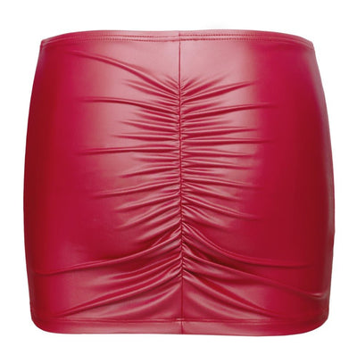 Cottelli Party Ruched Mini Skirt – Red Matt Look - Loveangels