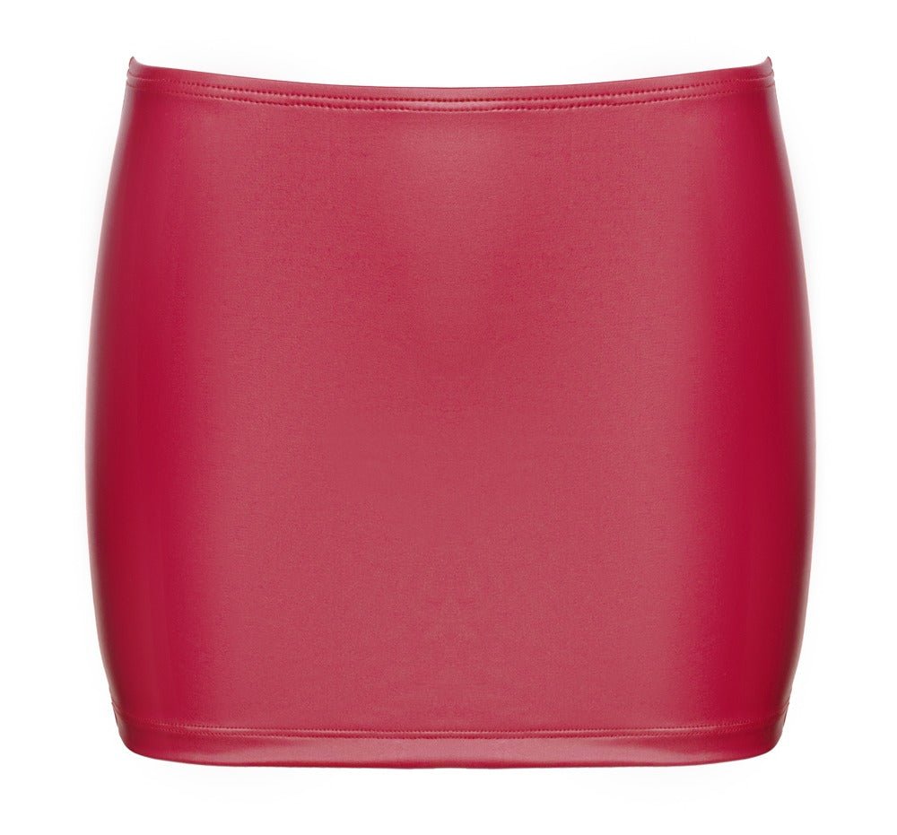 Cottelli Party Ruched Mini Skirt – Red Matt Look - Loveangels