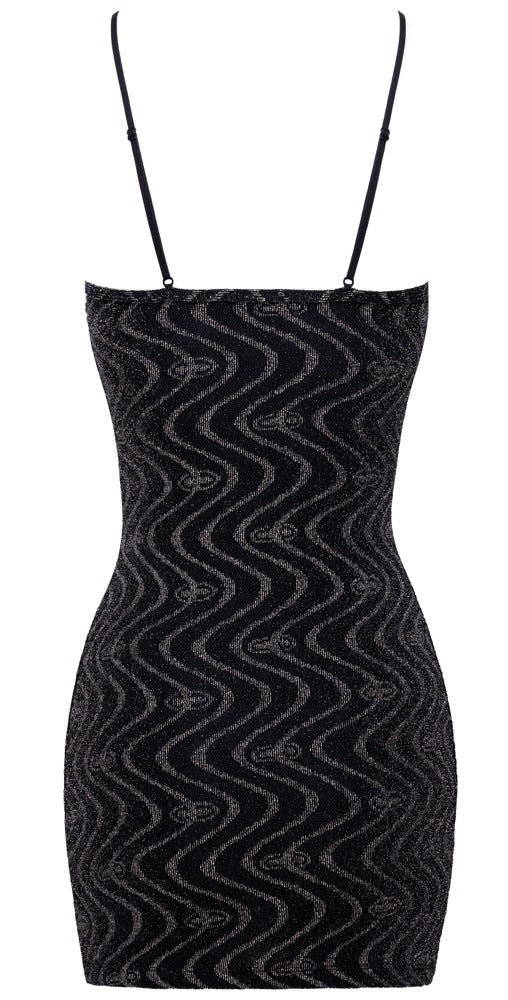 Cottelli Party Sparkly Zig Zag Mini Dress - Loveangels