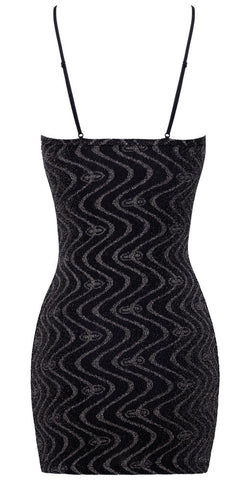 Cottelli Party Sparkly Zig Zag Mini Dress - Loveangels