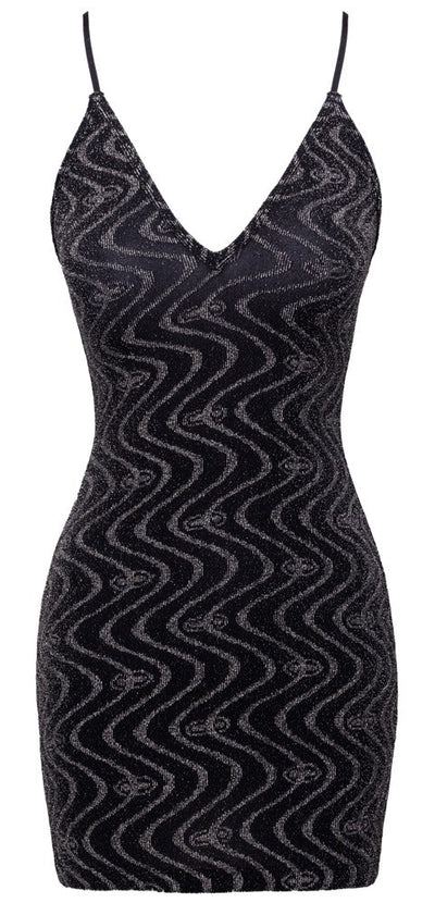 Cottelli Party Sparkly Zig Zag Mini Dress - Loveangels