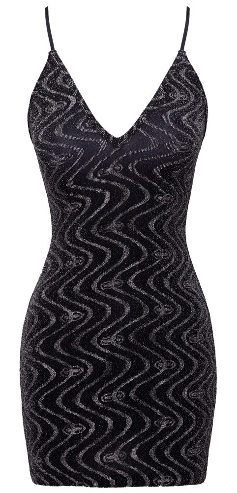 Cottelli Party Sparkly Zig Zag Mini Dress - Loveangels
