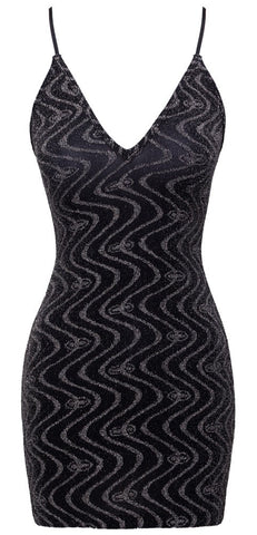 Cottelli Party Sparkly Zig Zag Mini Dress - Loveangels