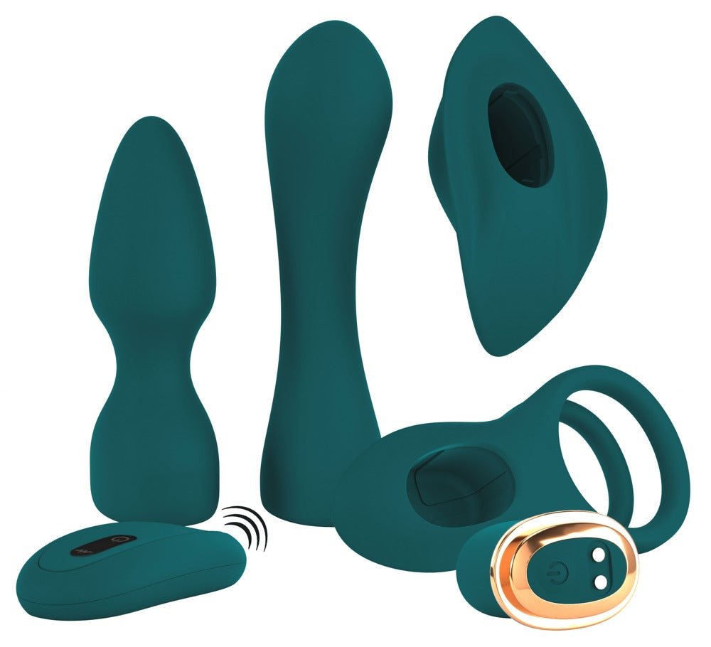 Couples Choice Remote Control Mini Vibrator with 4 Attachments - Loveangels