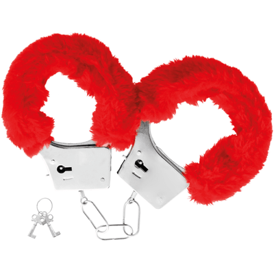 Darkness Red Furry Handcuffs - Loveangels