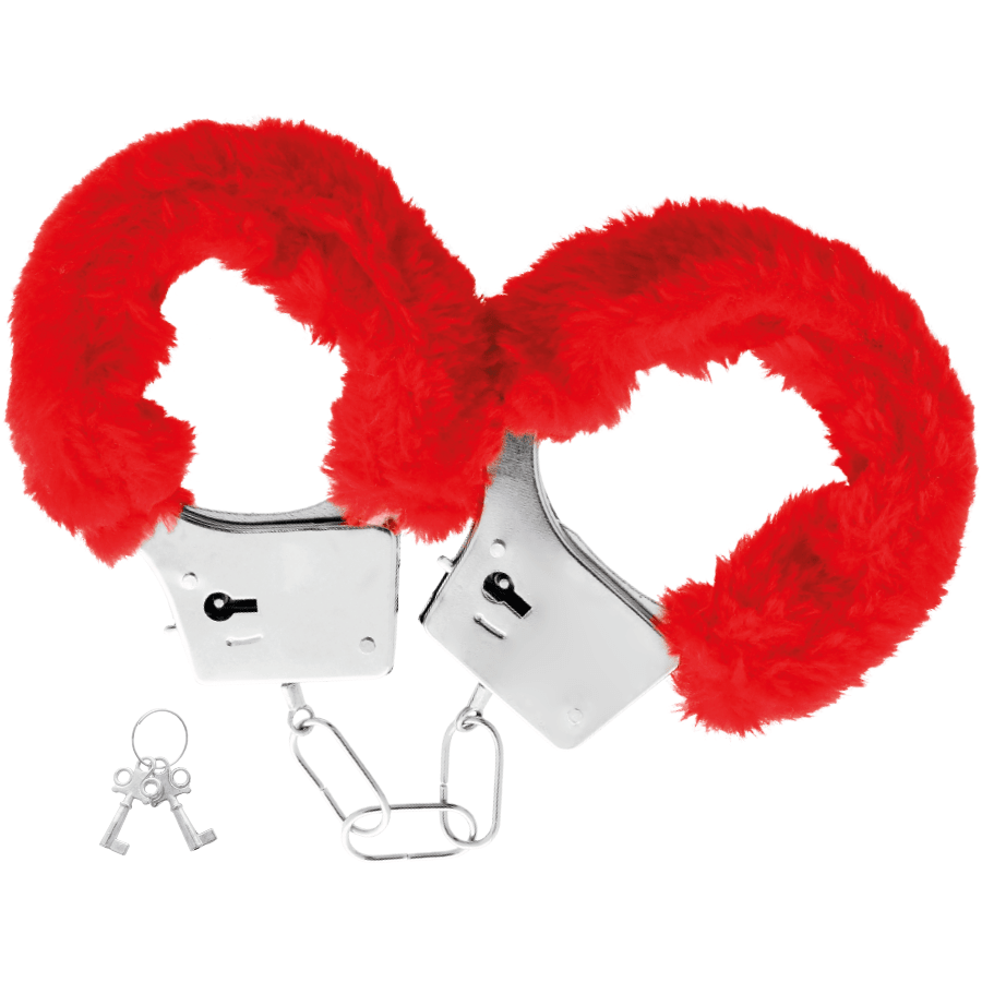 Darkness Red Furry Handcuffs - Loveangels