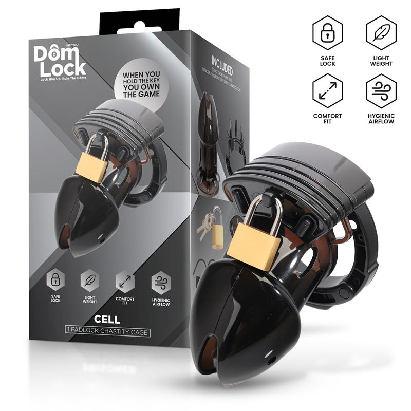 Domlock Cell Chastity Cage with Spacers - Loveangels