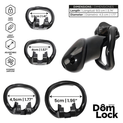 Domlock Guard Chastity Cage with Internal Lock Size M - Loveangels