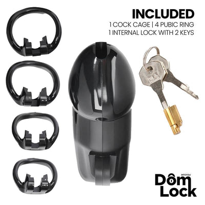 Domlock Guard Chastity Cage with Internal Lock Size M - Loveangels