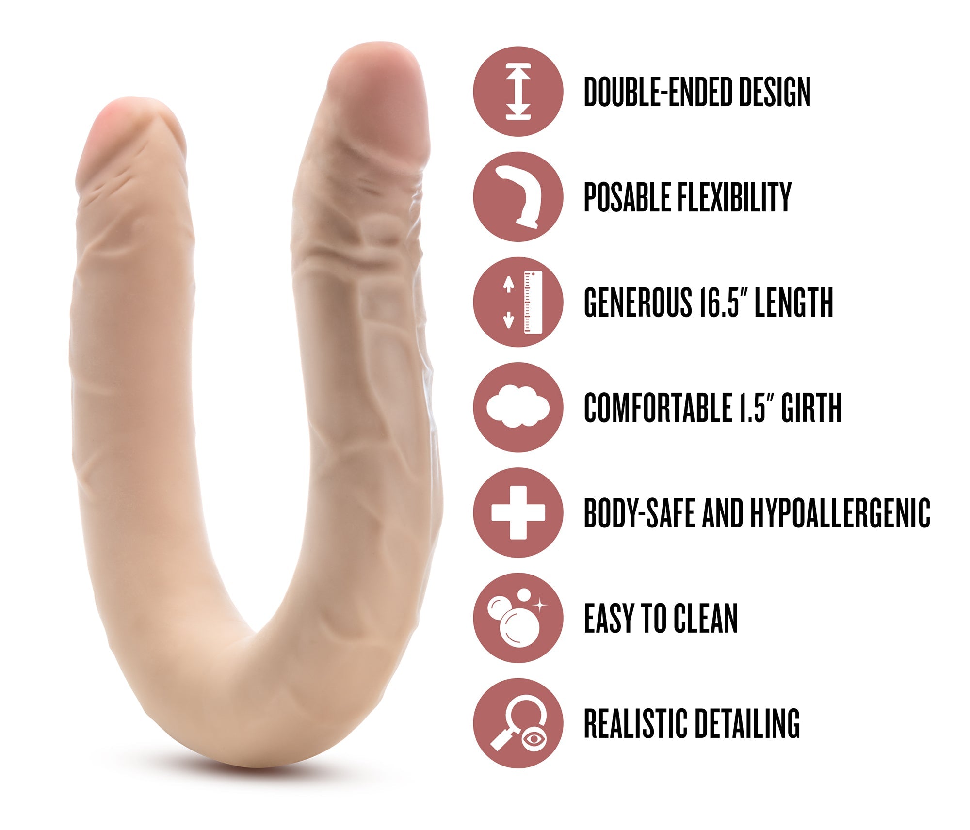 Dr Skin 16.5 Inch Posable Double Dong - Loveangels