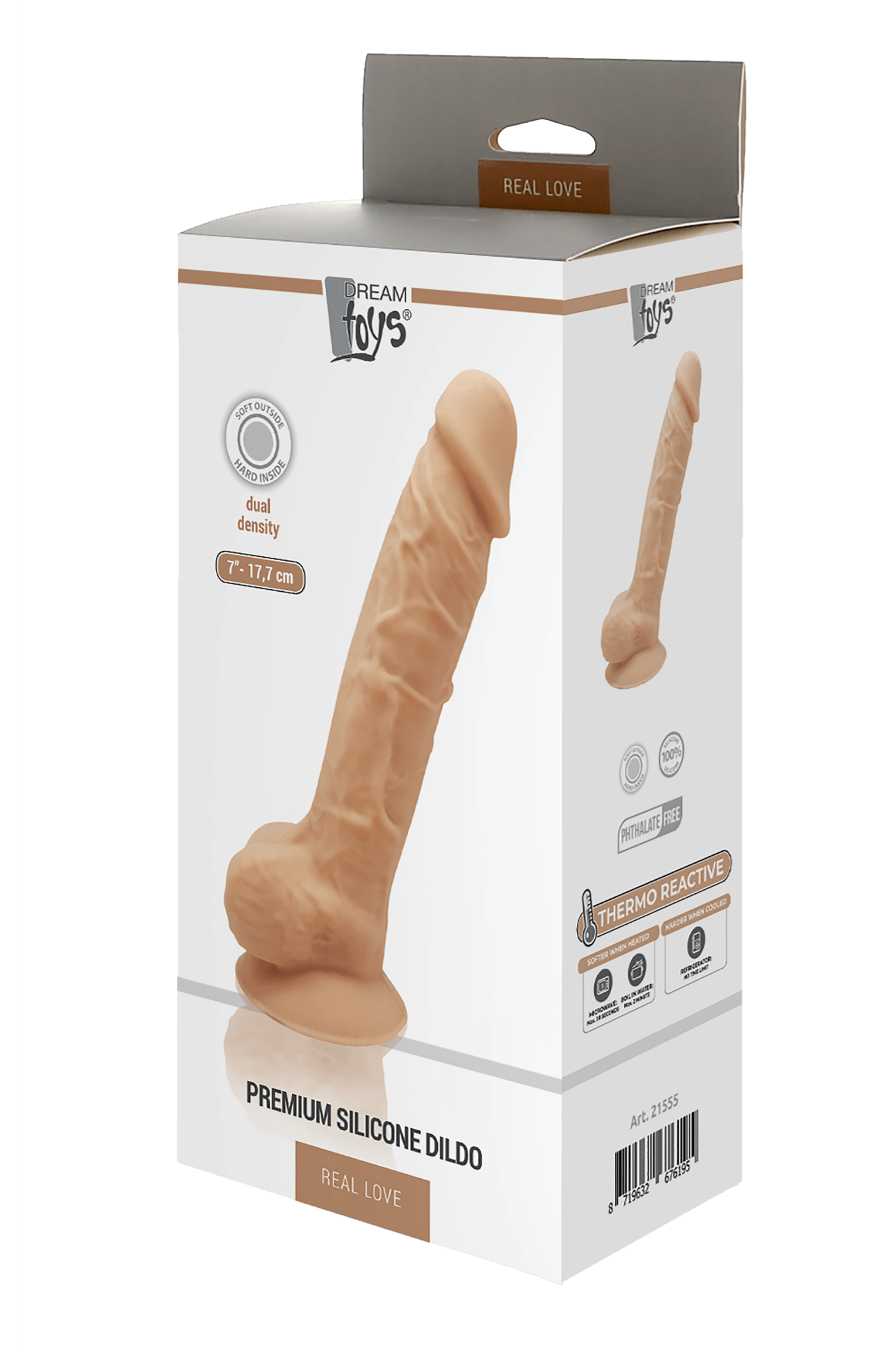 Dream Toys Real Love Thermo Reactive 7" Dildo With Balls - Loveangels
