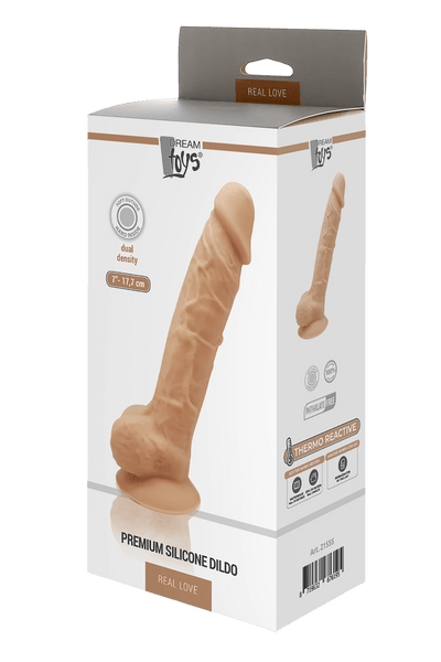 Dream Toys Real Love Thermo Reactive 7" Dildo With Balls - Loveangels