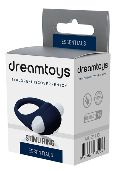 Dream Toys Stimu Ring Blue One Speed Vibrating Ring - Loveangels