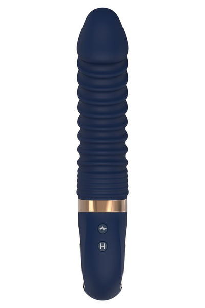 DreamToys Goddess Collection Nereos Liquid Silione Ribbed Vibrator With Heat - Loveangels