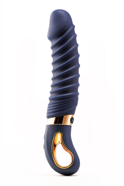 DreamToys Goddess Collection Nereos Liquid Silione Ribbed Vibrator With Heat - Loveangels