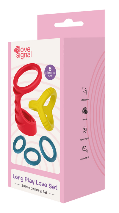Dreamtoys Love Signal Long Play Love Cock Ring Set - Loveangels
