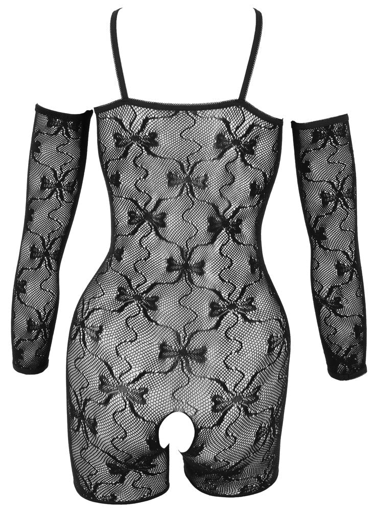 Fantasy by Cottelli Crotchless Cut-Out Catsuit with Arm Warmers - Loveangels