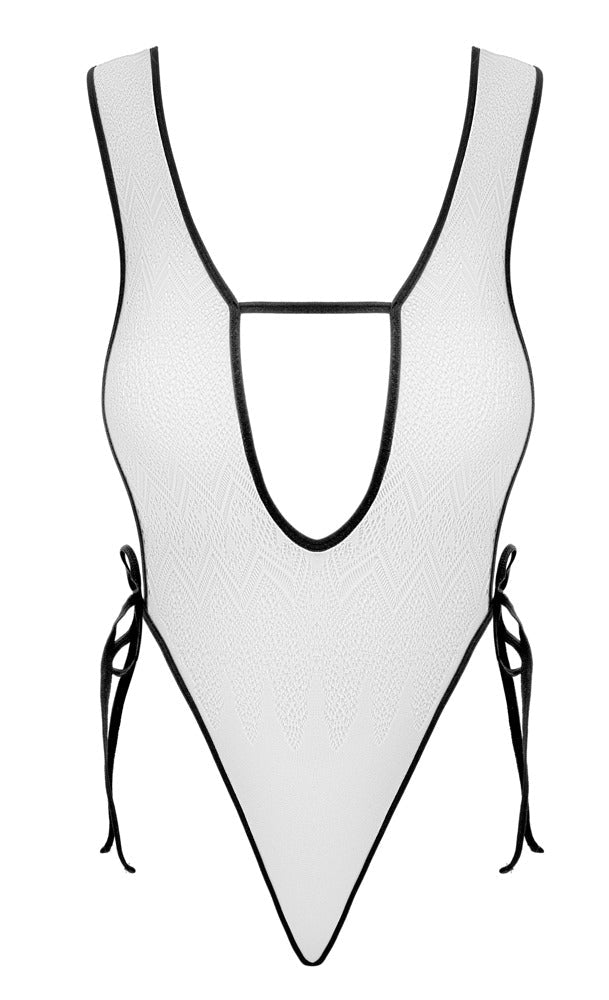 Fantasy by Cottelli Ombré Lace Body – White & Black - Loveangels