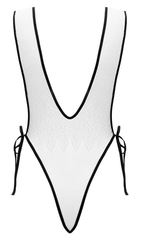 Fantasy by Cottelli Ombré Lace Body – White & Black - Loveangels