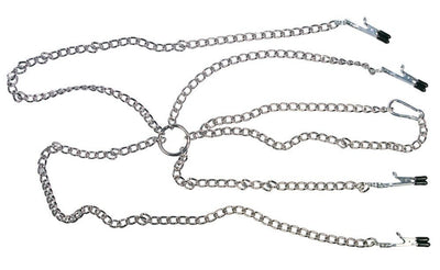 Fetish Collection Nipple and Clit Clamps Harness - Loveangels