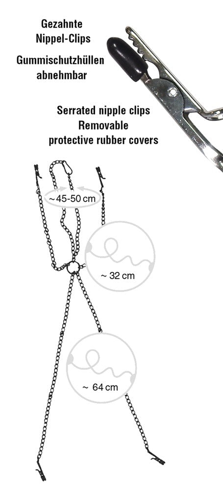 Fetish Collection Nipple and Clit Clamps Harness - Loveangels
