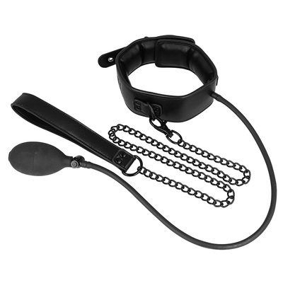 Fetish Submissive Extreme Bondage Inflatable Strangling Collar With Chain - Loveangels