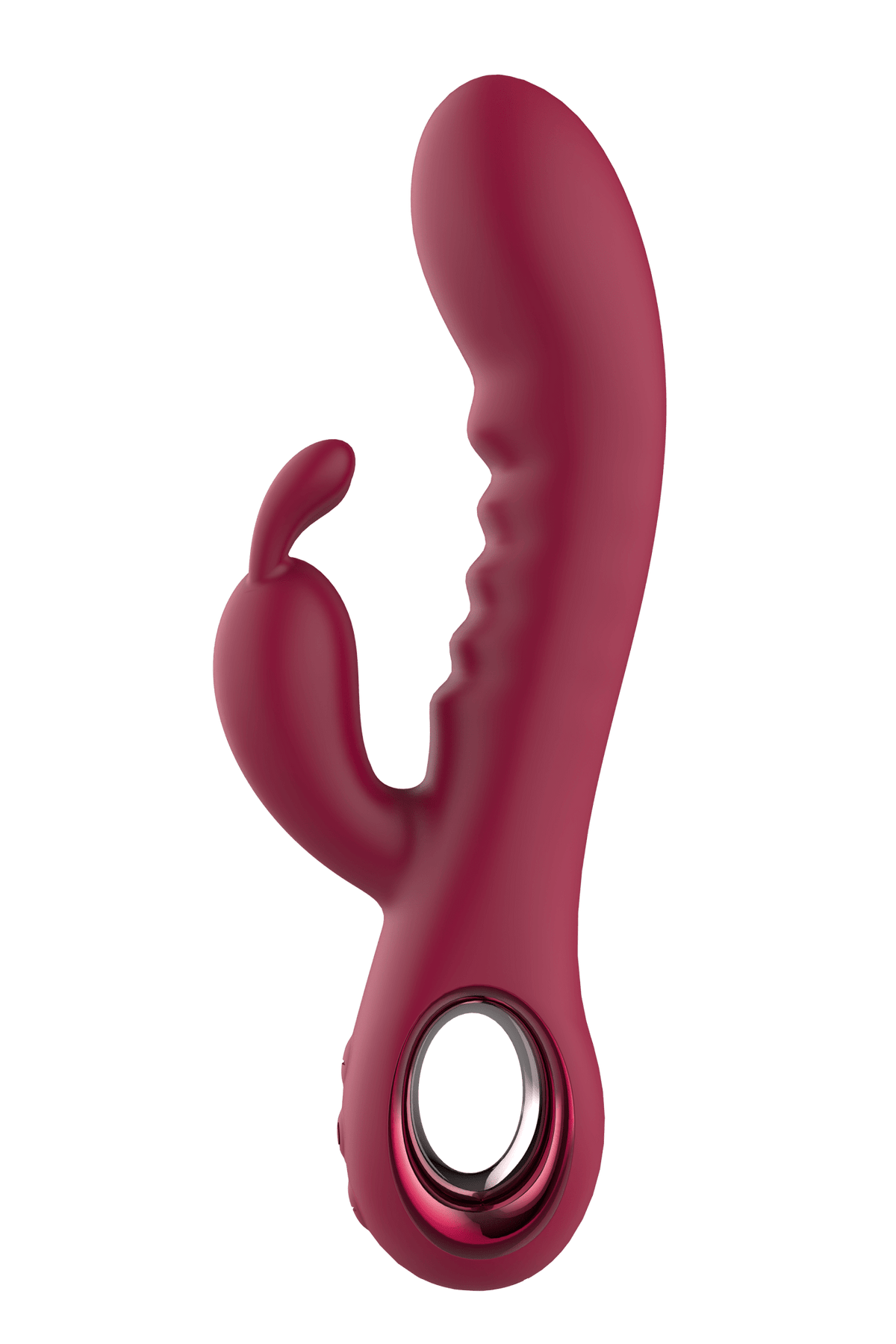 Glam Burgundy Rabbit Vibrator With Handle - Loveangels