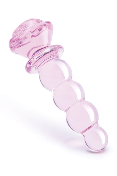 Glaze Glass Rosebud Beaded 5.5 Inch Plug - Loveangels