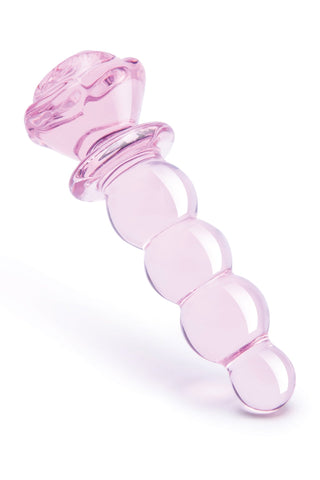 Glaze Glass Rosebud Beaded 5.5 Inch Plug - Loveangels