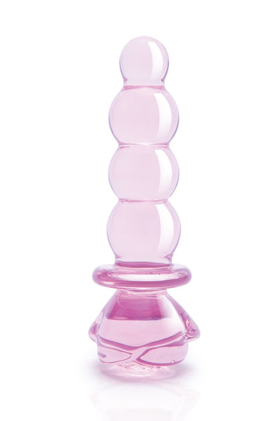 Glaze Glass Rosebud Beaded 5.5 Inch Plug - Loveangels