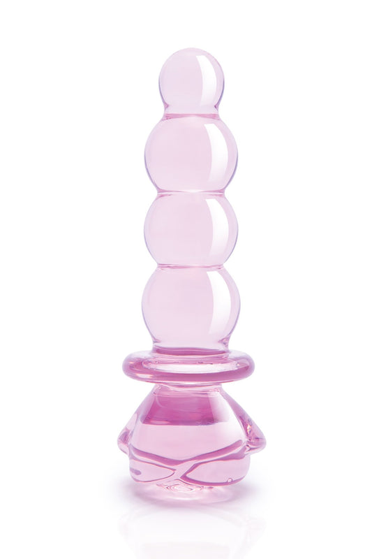 Glaze Glass Rosebud Beaded 5.5 Inch Plug - Loveangels