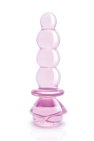Glaze Glass Rosebud Beaded 5.5 Inch Plug - Loveangels