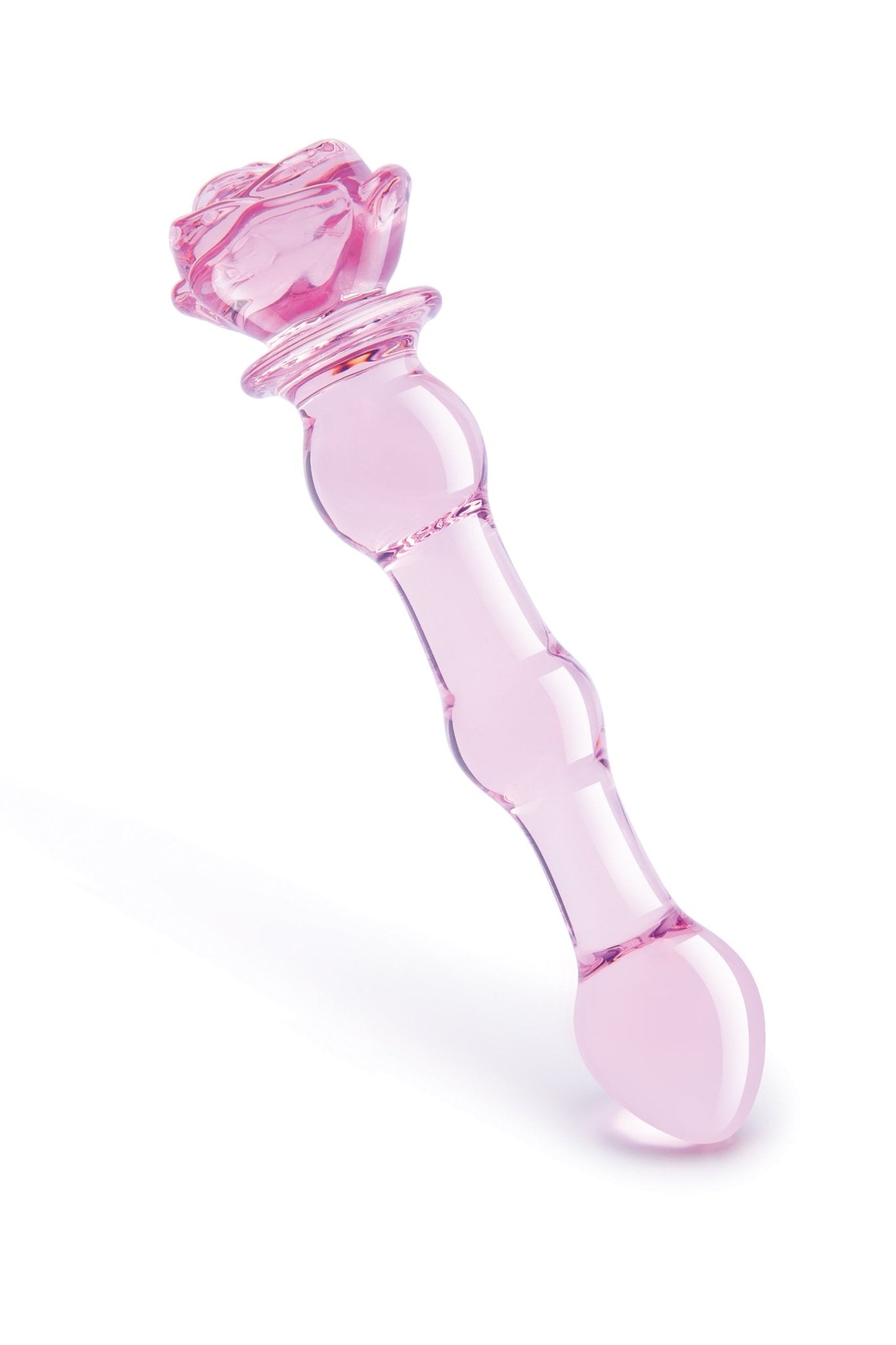 Glaze Glass Rosebud Beaded 8 Inch Dildo - Loveangels