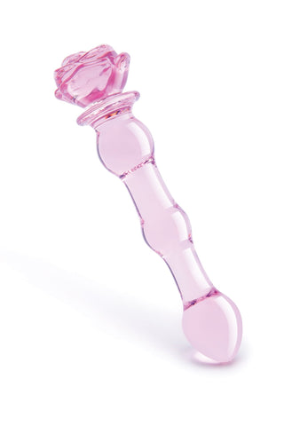 Glaze Glass Rosebud Beaded 8 Inch Dildo - Loveangels