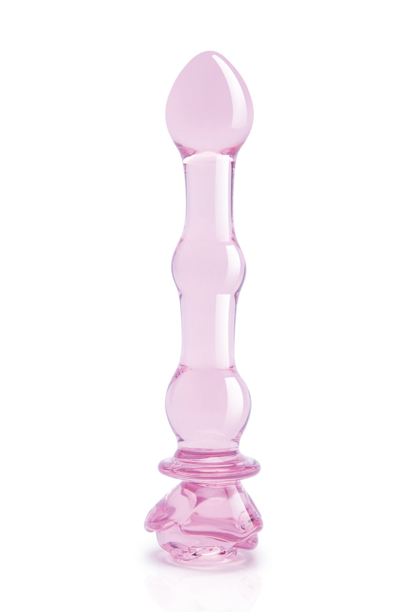 Glaze Glass Rosebud Beaded 8 Inch Dildo - Loveangels