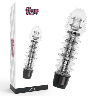 Glossy Jelly Axel Textured Vibrator - Loveangels