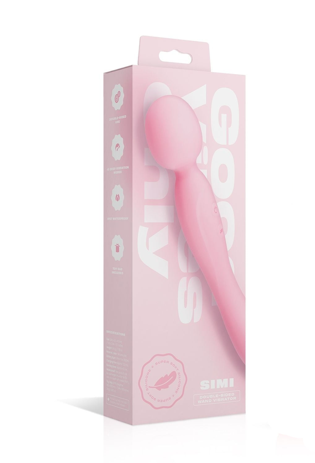 Good Vibes Only Double-Sided Soft Silicone Wand Vibrator - Loveangels