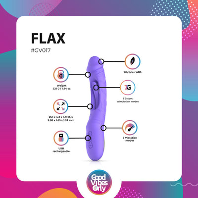 Good Vibes Only Flax Vibrating Dildo with G-Spot Stimulator - Loveangels