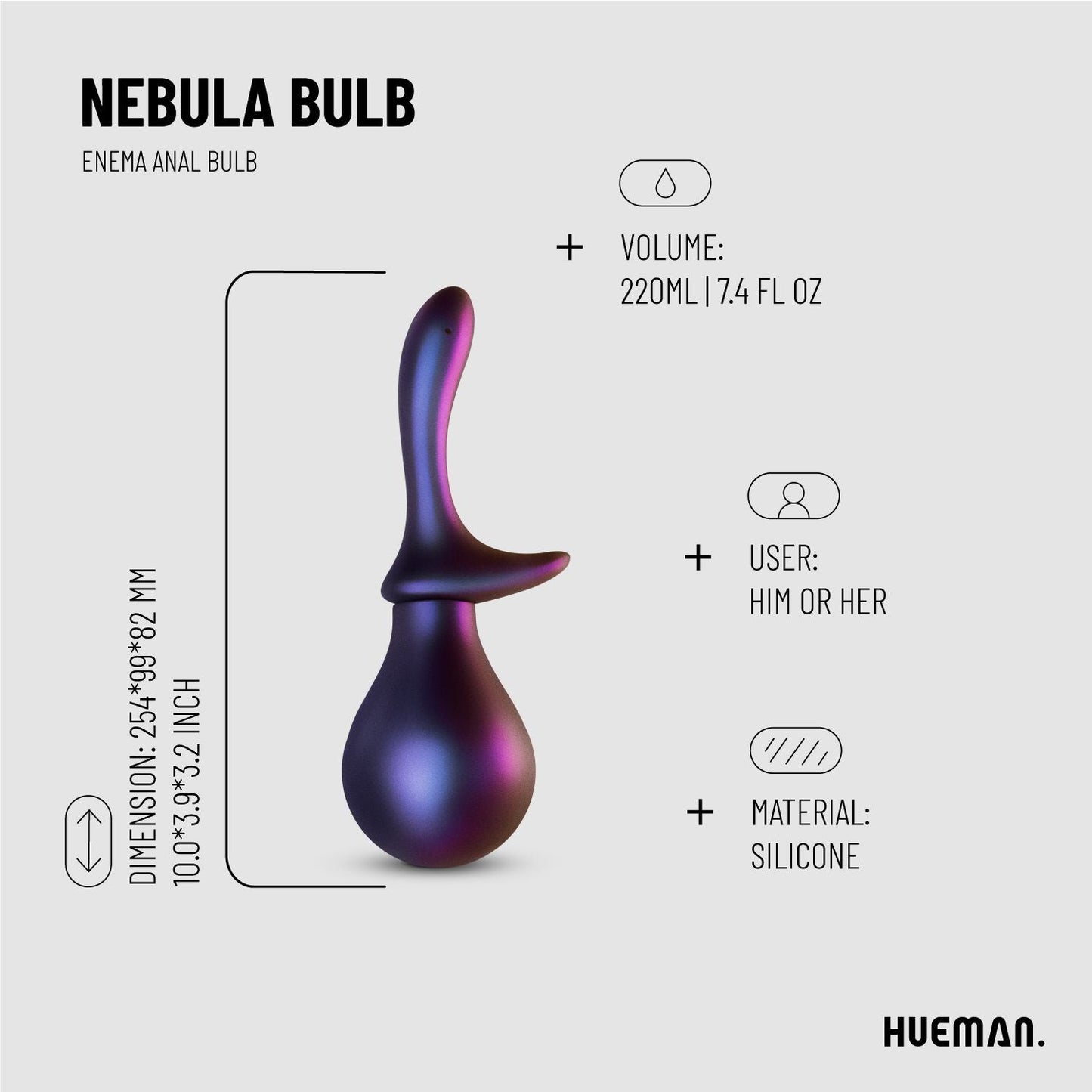 Hueman Nebula Bulb Anal Douche 220ml - Loveangels
