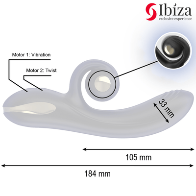 Ibiza Twister Vibrator With Rotation - Loveangels
