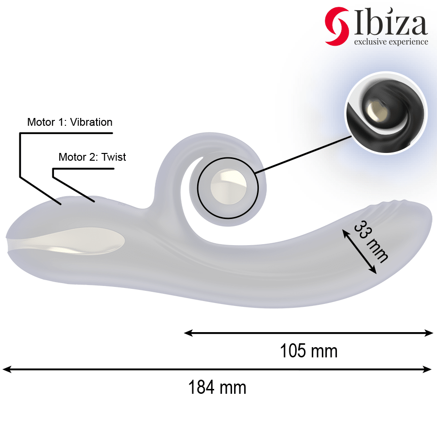 Ibiza Twister Vibrator With Rotation - Loveangels
