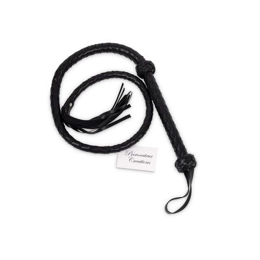 Black Leather Whip 5 Ft Long Flogger