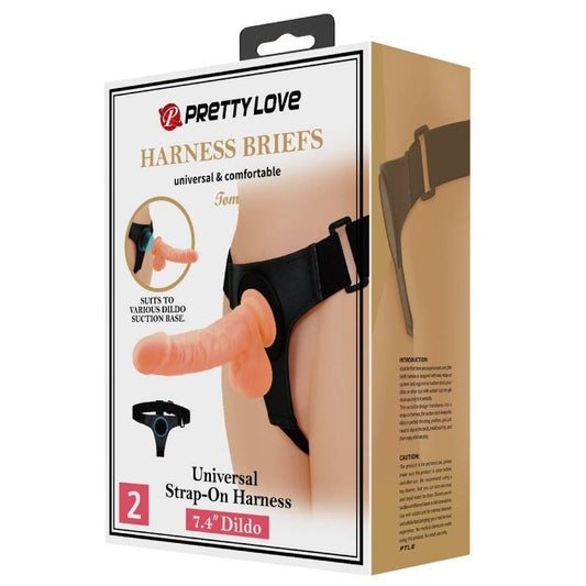Pretty Love - Briefs with Universal Harness and Dildo Tom 7.4 Inches