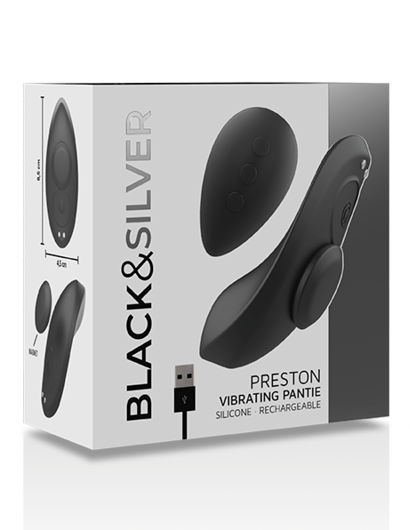Black & Silver Preston Panty Vibrator With Remote