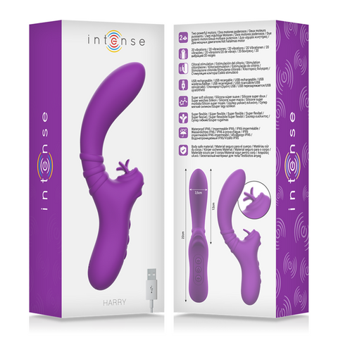 Intense Harry Flexible Vibrator With Purple Tongue