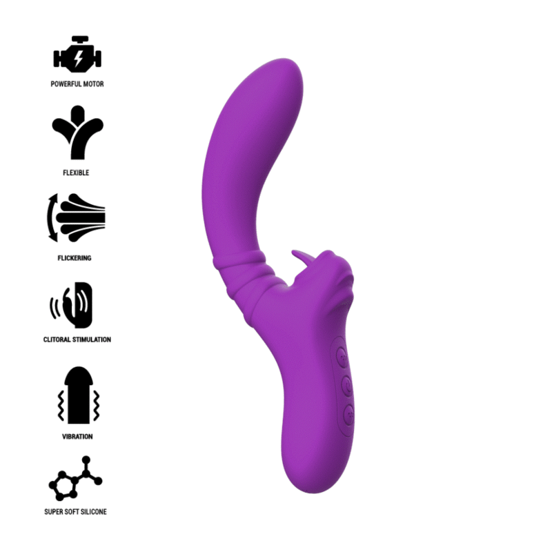 Intense Harry Flexible Vibrator With Purple Tongue